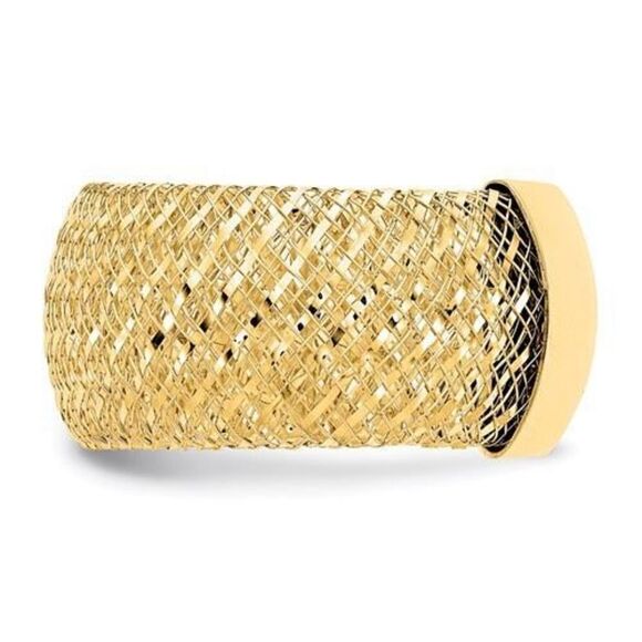 Leslie's 14K Yellow Gold Mesh Stretch Ring – Made in Italy | Lifetime Guarantee - Picture 6 of 12